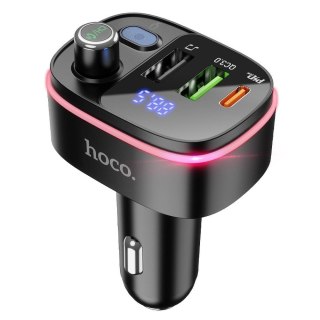 Transmiter samochodowy bluetooth Hoco 2 x USB A + USB C QC3.0 PD 20W E62 czarny