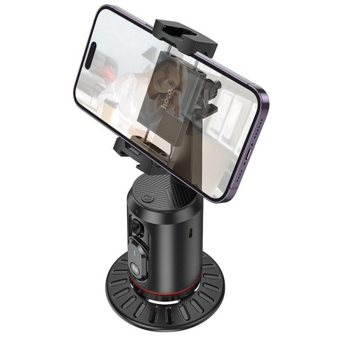 Uchwyt na telefon Hoco obrotowy 360 stopni z automatycznym śledzeniem twarzy K23 czarny